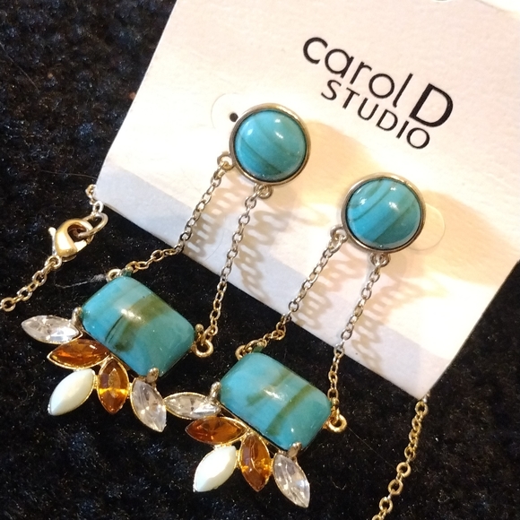 NWT Carol D Studio from Macy's Earrings and XL Necklace Jewelry Set - Picture 6 of 7